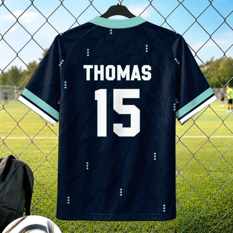 Personalisiertes Fußballtrikot – Geschenk für Fußballfans, Sportfans – Ein Land, Ein Team