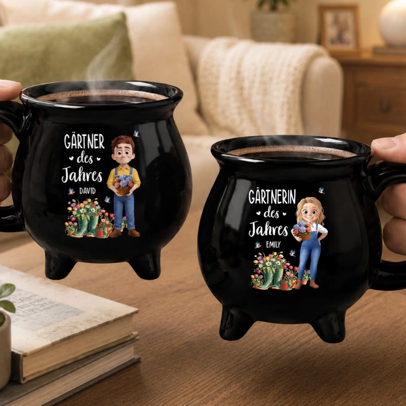 Personalisierte Kessel-Tasse - Geschenk für Gärtner, Gärtnerin - Gartenprofi des Jahres
