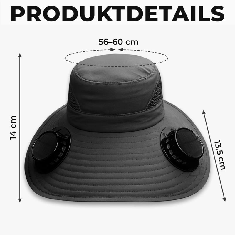 Personalisierter Sonnenhut mit Solarventilatoren – Geschenk für Gärtner, Gärtnerin - Pflanzen, Pflegen, Genießen