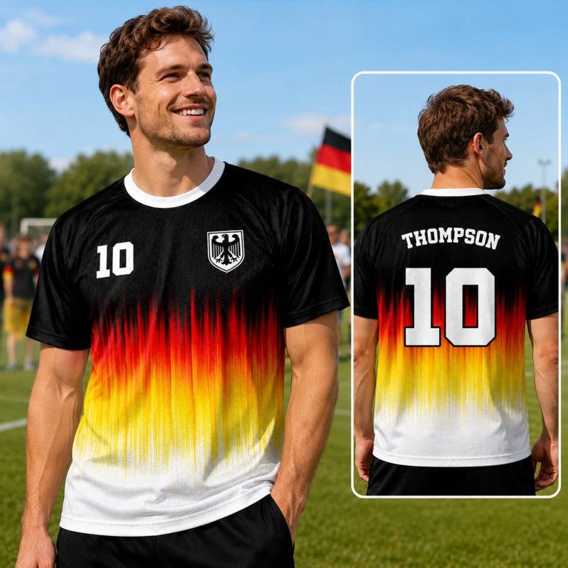 Personalisiertes Fußballtrikot – Geschenk für Fußballfans, Sportfans – Mein Herz Schlägt Für Deutschland