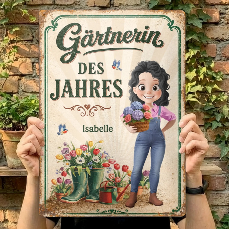 Personalisiertes Metallschild – Geschenk für Gärtnerin – Mit Liebe Gepflanzt