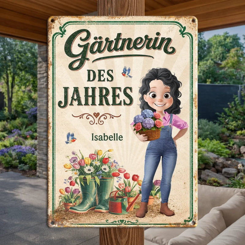 Personalisiertes Metallschild – Geschenk für Gärtnerin – Mit Liebe Gepflanzt
