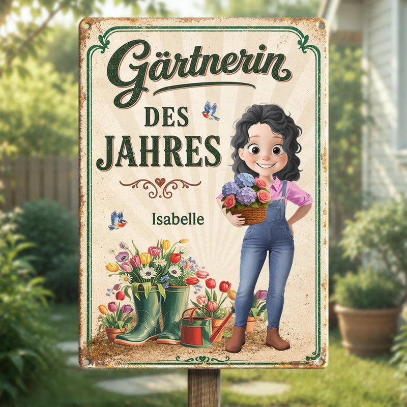 Personalisiertes Metallschild – Geschenk für Gärtnerin – Mit Liebe Gepflanzt