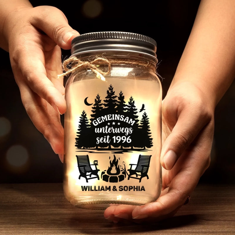 Personalisierte Mason-Jar-Licht - Geschenke Für Campingpaare - Unser Lieblingsplatz