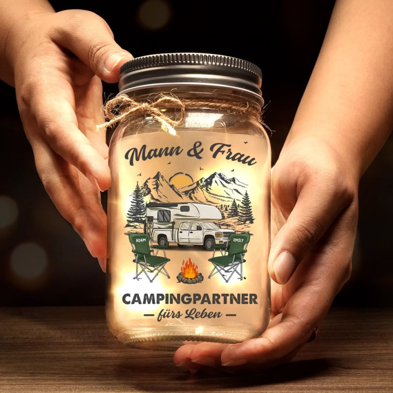 Personalisierte Mason-Jar-Licht - Geschenke Für Campingpaare - Campingpartner fürs Leben