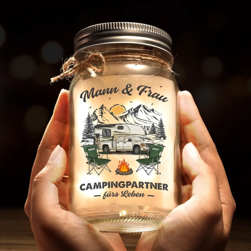Personalisierte Mason-Jar-Licht - Geschenke Für Campingpaare - Campingpartner fürs Leben