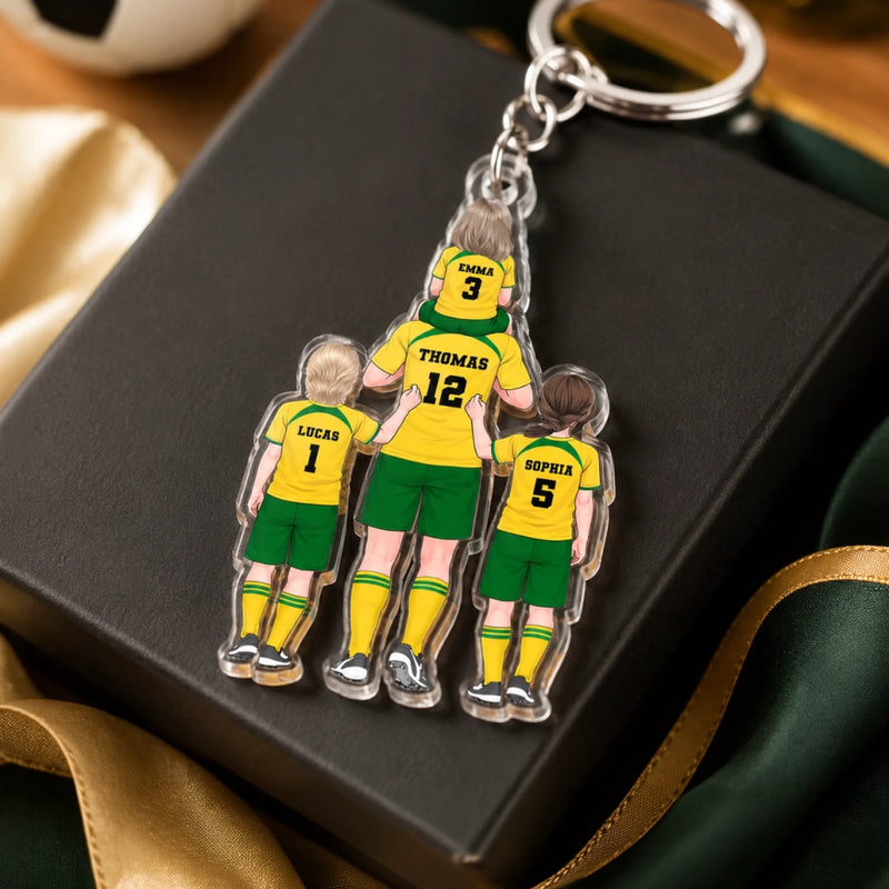 Personalisierter Acryl-Schlüsselanhänger – Geschenk für Papa – Unser Team Fürs Leben