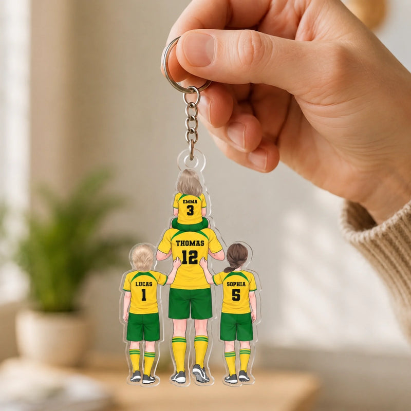 Personalisierter Acryl-Schlüsselanhänger – Geschenk für Papa – Unser Team Fürs Leben