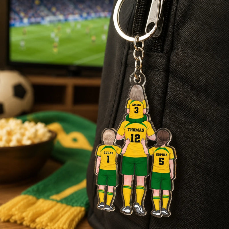 Personalisierter Acryl-Schlüsselanhänger – Geschenk für Papa – Unser Team Fürs Leben