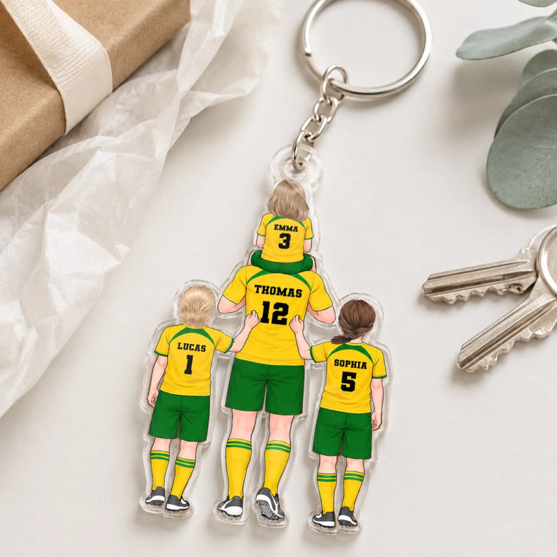 Personalisierter Acryl-Schlüsselanhänger – Geschenk für Papa – Unser Team Fürs Leben