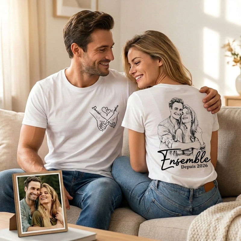 Personalisierte T-Shirt Mit Vorder- & Rückendruck - Geschenke für Hundeliebhaber, Katzenliebhaber - Liebe Auf Vier Pfoten copy