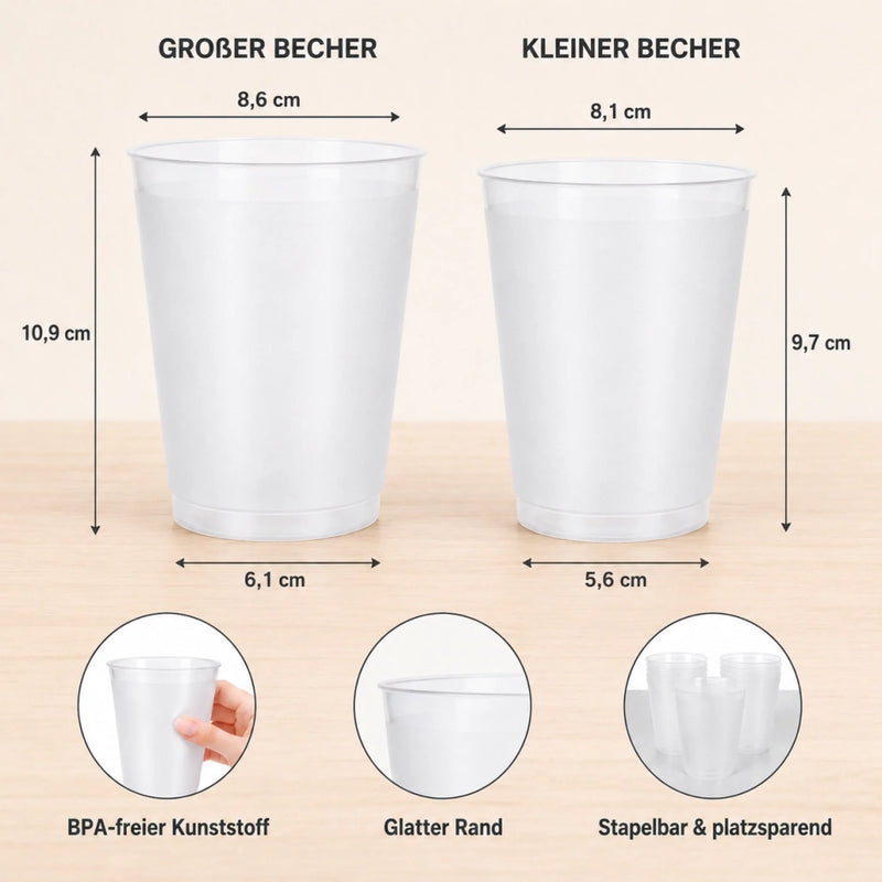 Personalisierte Partybecher - Geschenk für Familie & Fußballfans – Stolze Herzen, starke Nation