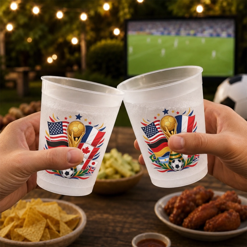 Personalisierte Partybecher - Geschenk für Familie & Fußballfans – Mit Stolz Für Unser Team