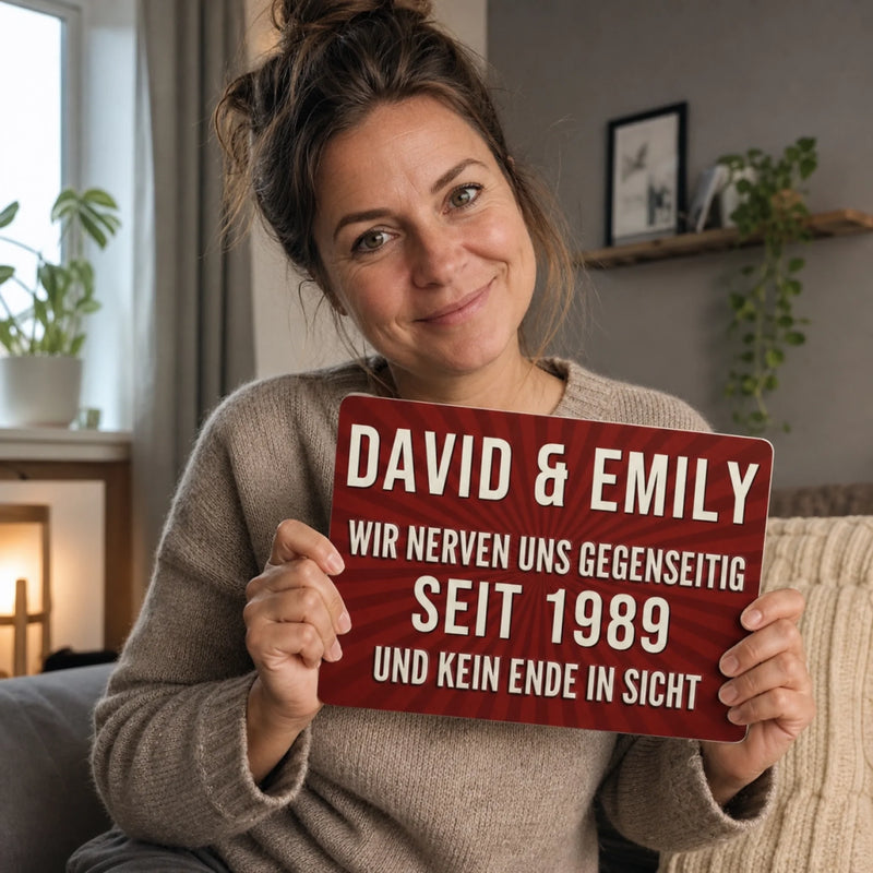 Personalisiertes Metallschild – Geschenk Für Paare –  Kein Ende In Sicht