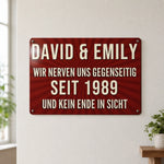 Personalisiertes Metallschild – Geschenk Für Paare –  Kein Ende In Sicht