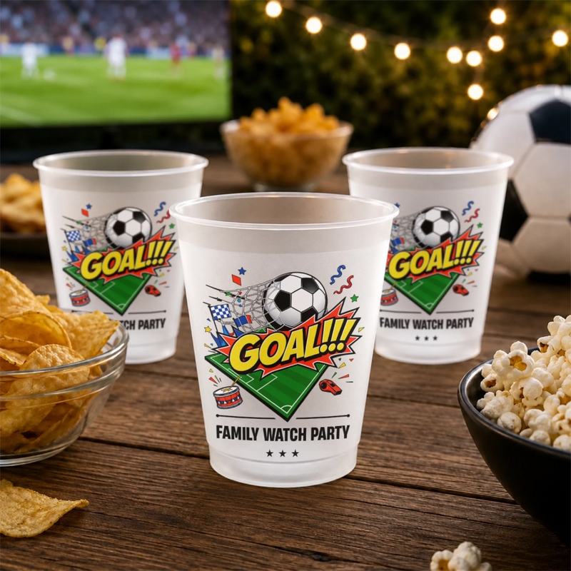 Personalisierte Partybecher - Geschenk für Familie & Fußballfans – Der Spieltag beginnt hier
