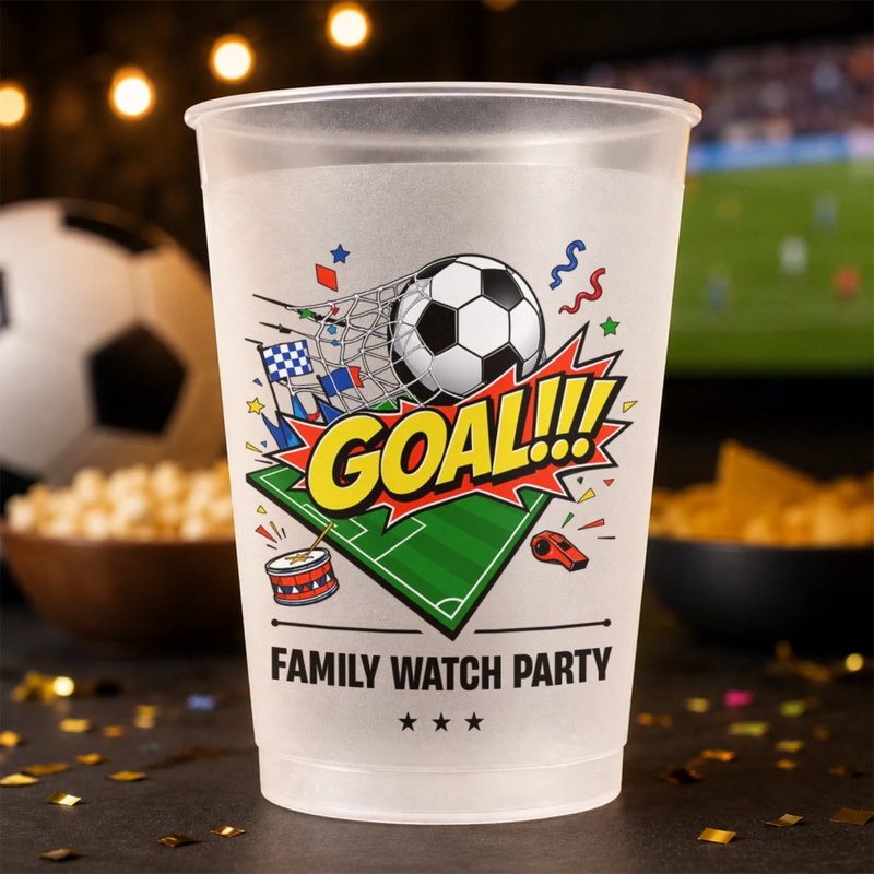 Personalisierte Partybecher - Geschenk für Familie & Fußballfans – Der Spieltag beginnt hier
