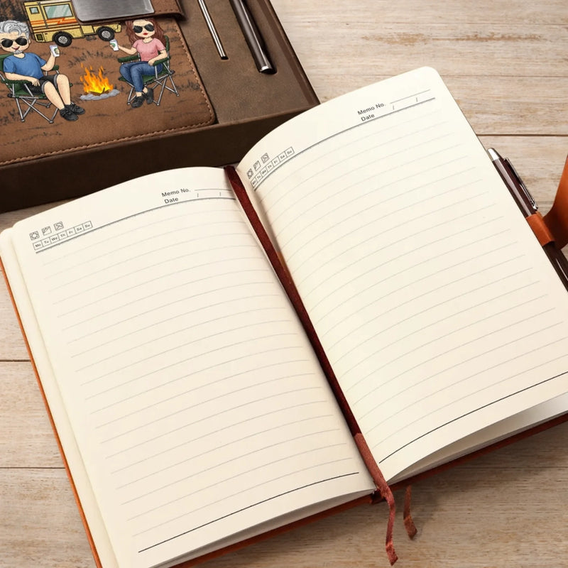 Personalisiertes Notizbuch aus PU-Leder – Geschenk Für Campingpaare – Unser Buch voller Abenteuer