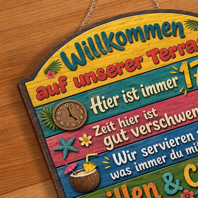 Personalisiertes Holzschild – Geschenk für Familie – Urlaubsmodus: Zusammen