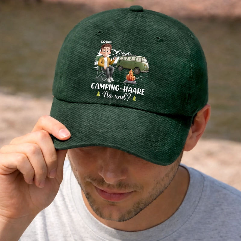 Personalisierte klassische Baseballkappe – Geschenk Für Camper – Abenteuer Beginnen Hier