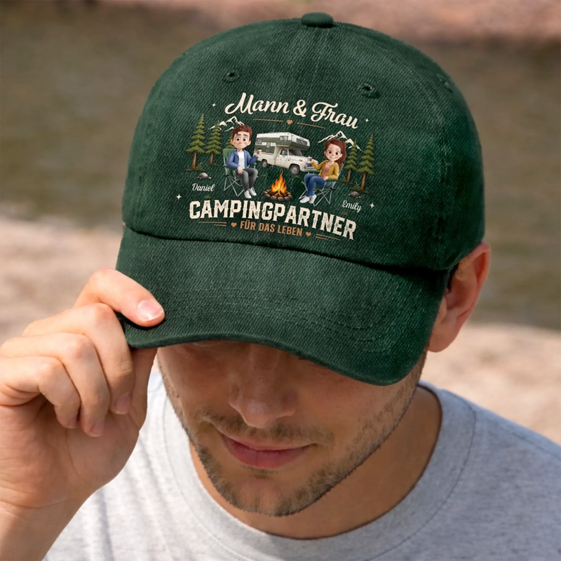 Personalisierte klassische Baseballkappe – Geschenk Für Campingpaare – Abenteuer Zu Zweit