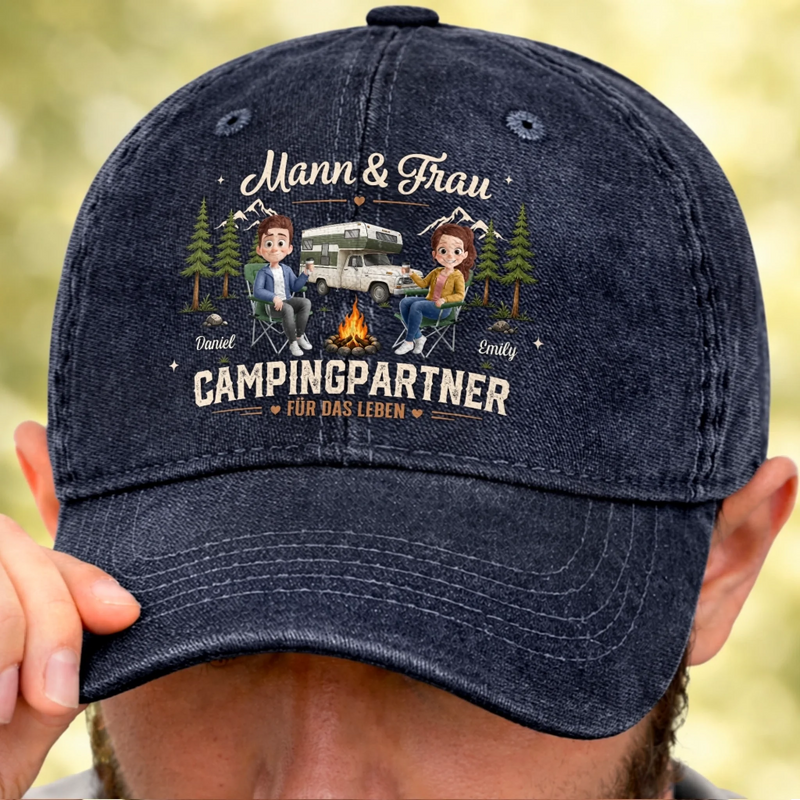 Personalisierte klassische Baseballkappe – Geschenk Für Campingpaare – Abenteuer Zu Zweit