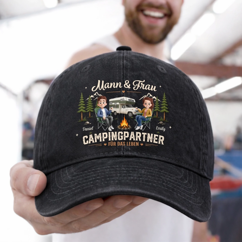 Personalisierte klassische Baseballkappe – Geschenk Für Campingpaare – Abenteuer Zu Zweit