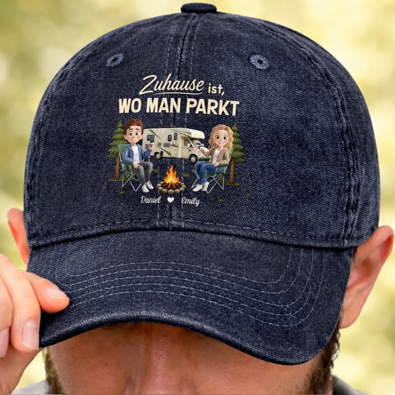 Personalisierte klassische Baseballkappe – Geschenk Für Campingpaare – Zuhause ist, wo man parkt