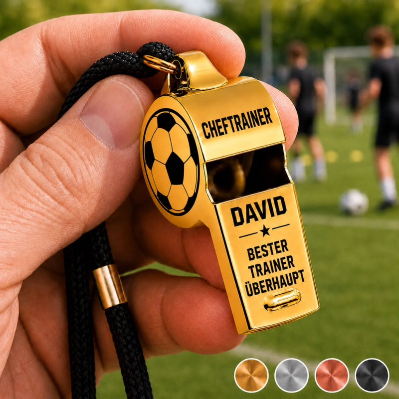 Personalisierte Trainerpfeife – Geschenk für Trainer und Sportfans – Bester Trainer aller Zeiten