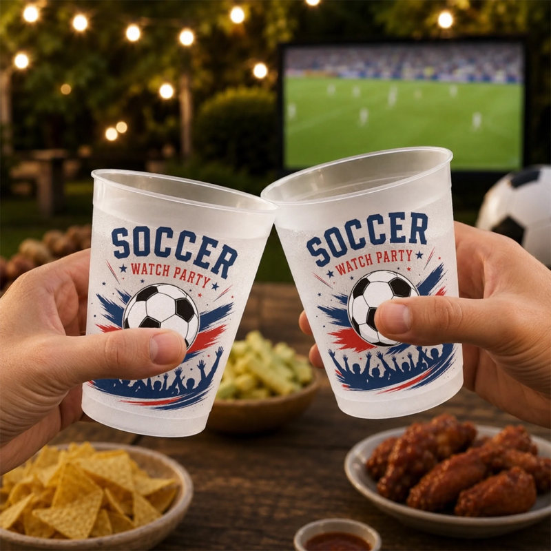 Personalisierte Partybecher - Geschenk für Familie & Fußballfans – Auf Tore und unvergessliche Momente!
