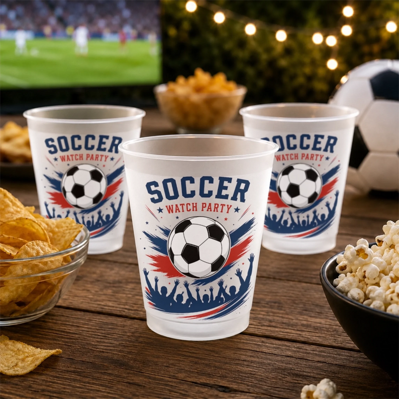 Personalisierte Partybecher - Geschenk für Familie & Fußballfans – Auf Tore und unvergessliche Momente!