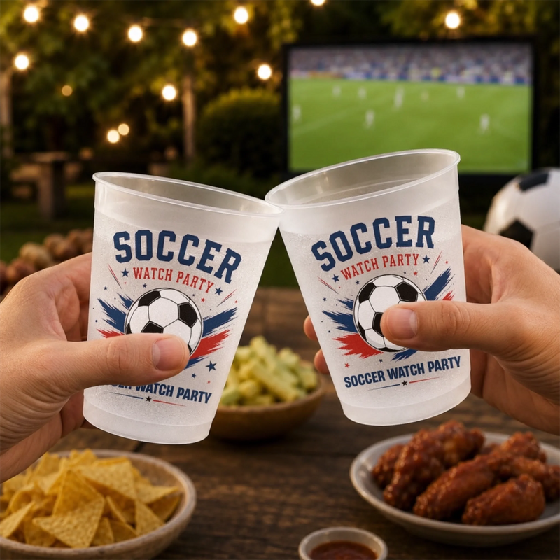 Personalisierte Partybecher - Geschenk für Familie & Fußballfans – Auf Tore und unvergessliche Momente!