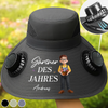 Personalisierter Sonnenhut mit Solarventilatoren – Geschenk für Gärtner, Gärtnerin - Gartenfrisur? Mir Egal!