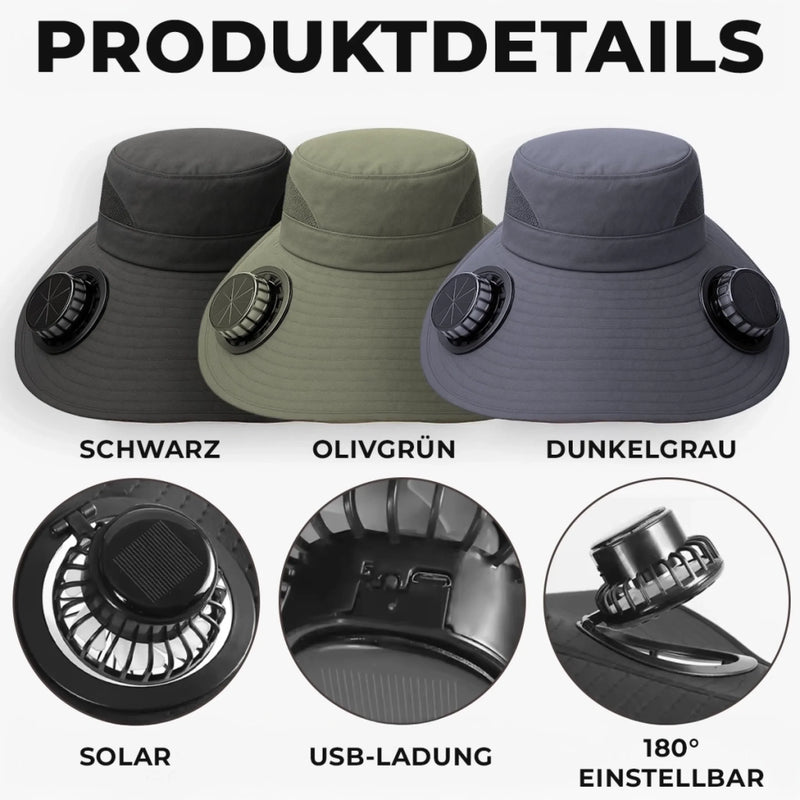 Personalisierter Sonnenhut mit Solarventilatoren – Geschenk für Gärtner, Gärtnerin - Gartenfrisur? Mir Egal!
