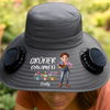 Personalisierter Sonnenhut mit Solarventilatoren – Geschenk für Gärtner, Gärtnerin - Grünen Daumen
