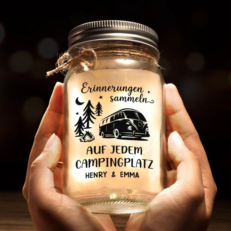 Personalisierte Mason-Jar-Licht - Geschenke Für Campingpaare - Erinnerungen sammeln auf jedem Campingplatz