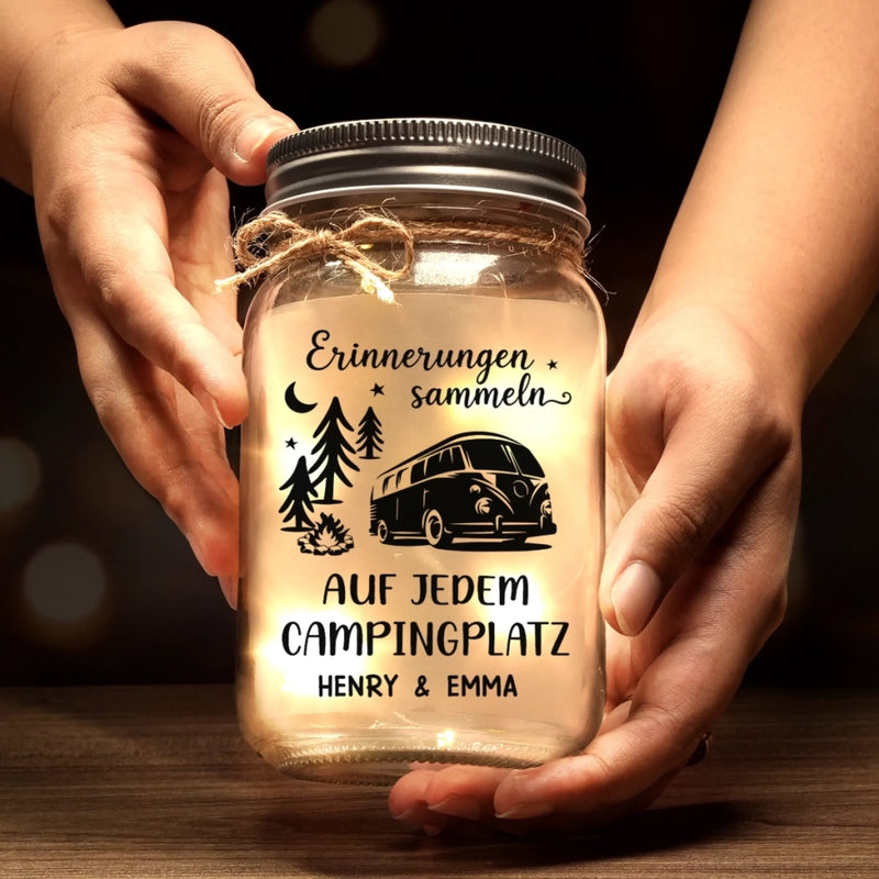 Personalisierte Mason-Jar-Licht - Geschenke Für Campingpaare - Erinnerungen sammeln auf jedem Campingplatz