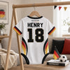 Personalisierter Baby Body im Fußballtrikot-Design – Geschenk zur Geburt für Mama und Papa – Jüngster Adler auf dem Platz