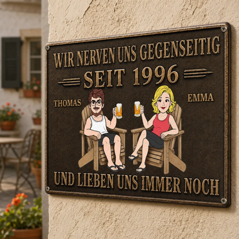 Personalisiertes Metallschild – Geschenk Für Paare – Gemeinsam alt, frech und glücklich