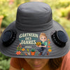 Personalisierter Sonnenhut mit Solarventilatoren – Geschenk für Gärtnerin - Gartenheldin des Jahres