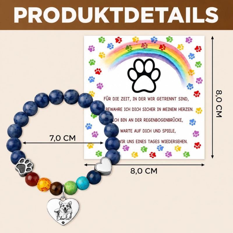 Personalisiertes Regenbogenbrückenarmband mit Foto - Gedenkgeschenke | Erinnerung an Haustier - Bis wir uns wiedersehen