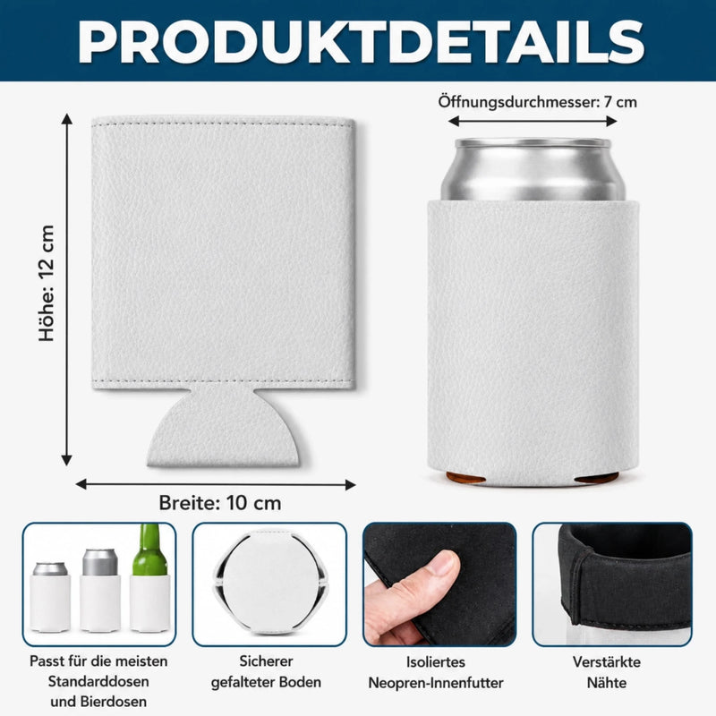 Personalisiertes Dosenkühler aus PU-Leder mit Foto - Geschenk für Paar - Ich Möchte Mit Dir Alt Werden