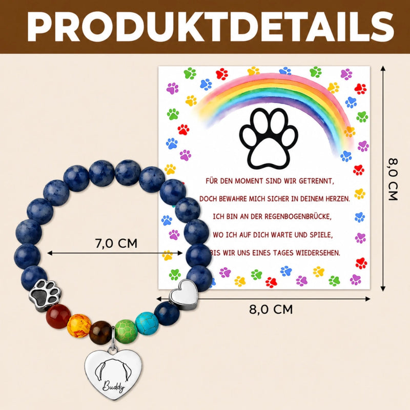 Personalisiertes Regenbogenbrückenarmband - Gedenkgeschenke | Erinnerung an Haustier - Bis wir uns wiedersehen