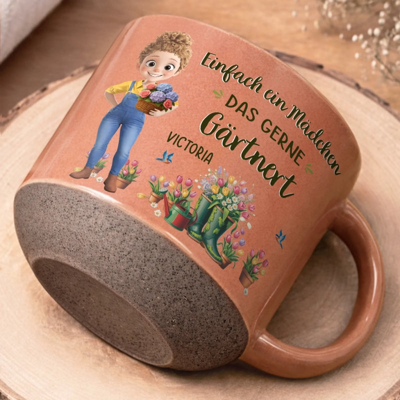 Personalisierte Steingutbecher – Geschenk für Gärtnerin & Pflanzenliebhaber - Mein Garten, Mein Glück