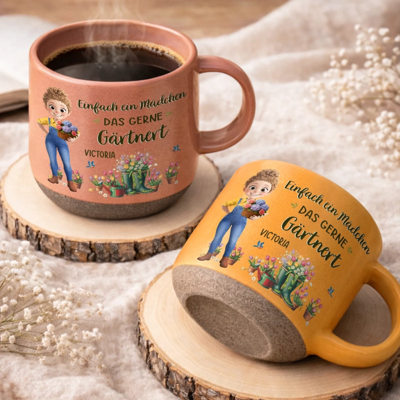 Personalisierte Steingutbecher – Geschenk für Gärtnerin & Pflanzenliebhaber - Mein Garten, Mein Glück