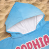 Personalisierter Badeponcho – Geschenke für Kinder – Finde mich am Strand