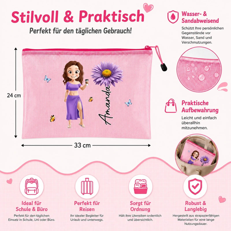 Personalisierte Netz-Strandtasche – Geschenk Für Frauen – Salzige Luft, glückliche Seele