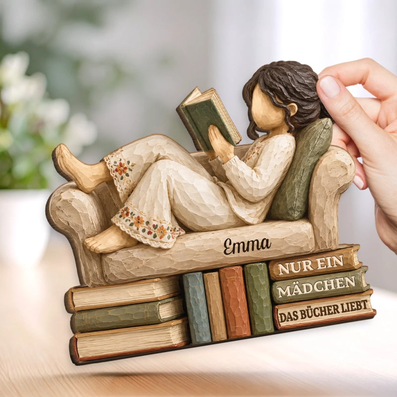 Personalisierte zweilagige Holzplakette - Geschenke für Buchliebhaber - Verloren in einem guten Buch