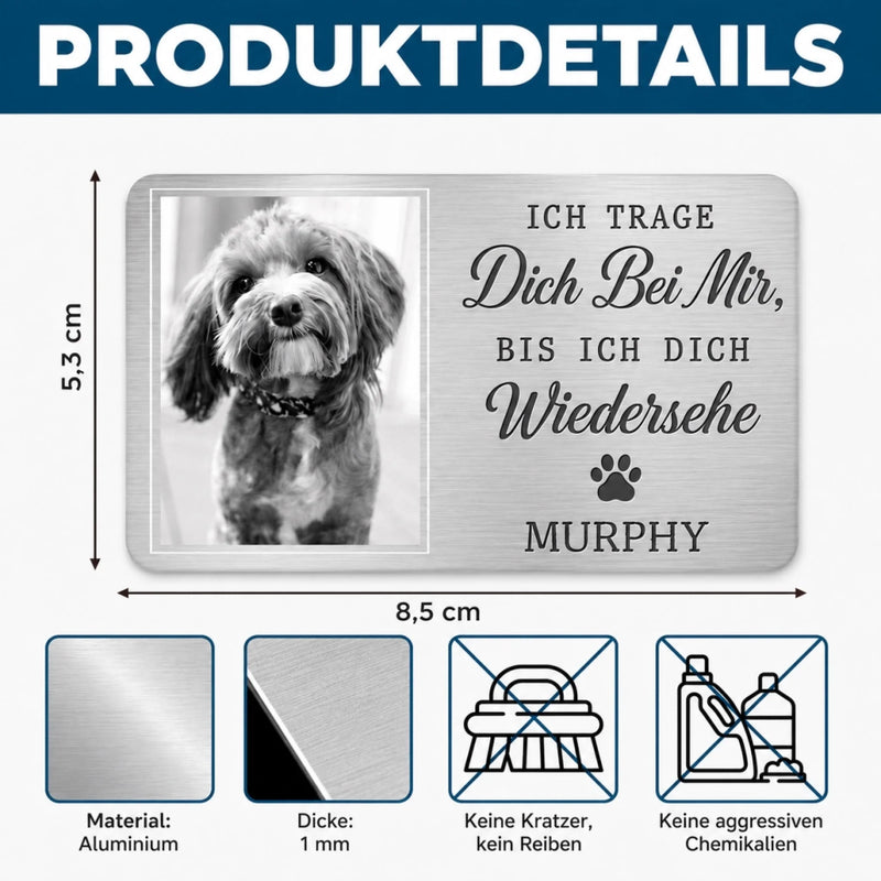 Personalisierter Aluminiumkarte fürs Portemonnaie mit Foto - Gedenkgeschenke | Erinnerung an Haustier - Sie lebten, sie liebten, sie schnurrten