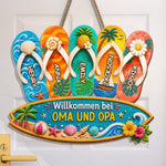 Personalisiertes Holzschild – Geschenk Für Oma, Opa, Familie – Urlaub beginnt hier